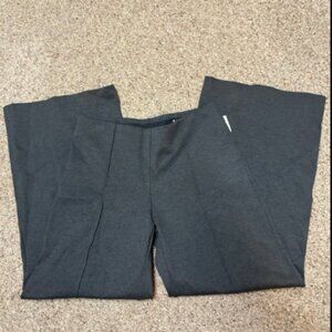 CHICOS WIDE LEG PULL ON PANT PINTUCKED SEAMED CHARCOAL GRAY NWOT 00T/ 2 Tall